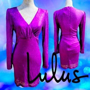 Lulu's Purple Sequin Mini Dress